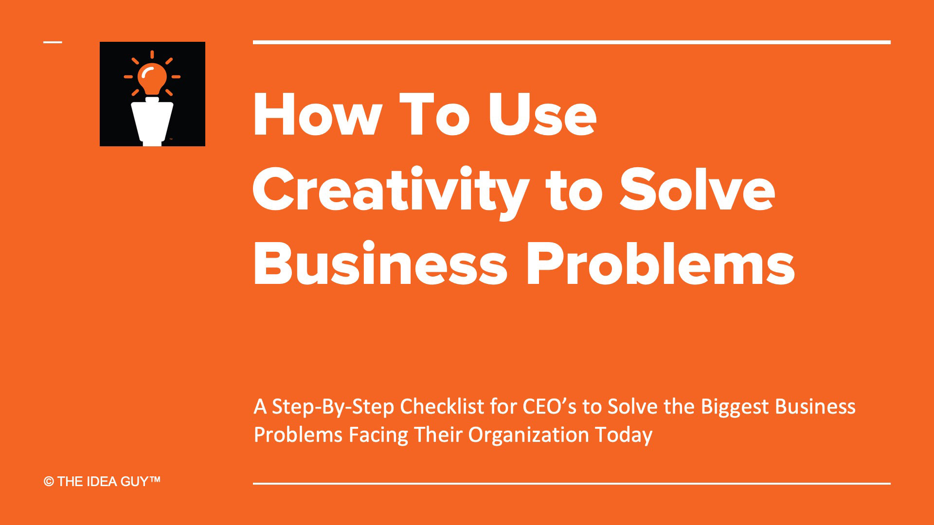 creative thinking to solve business problems